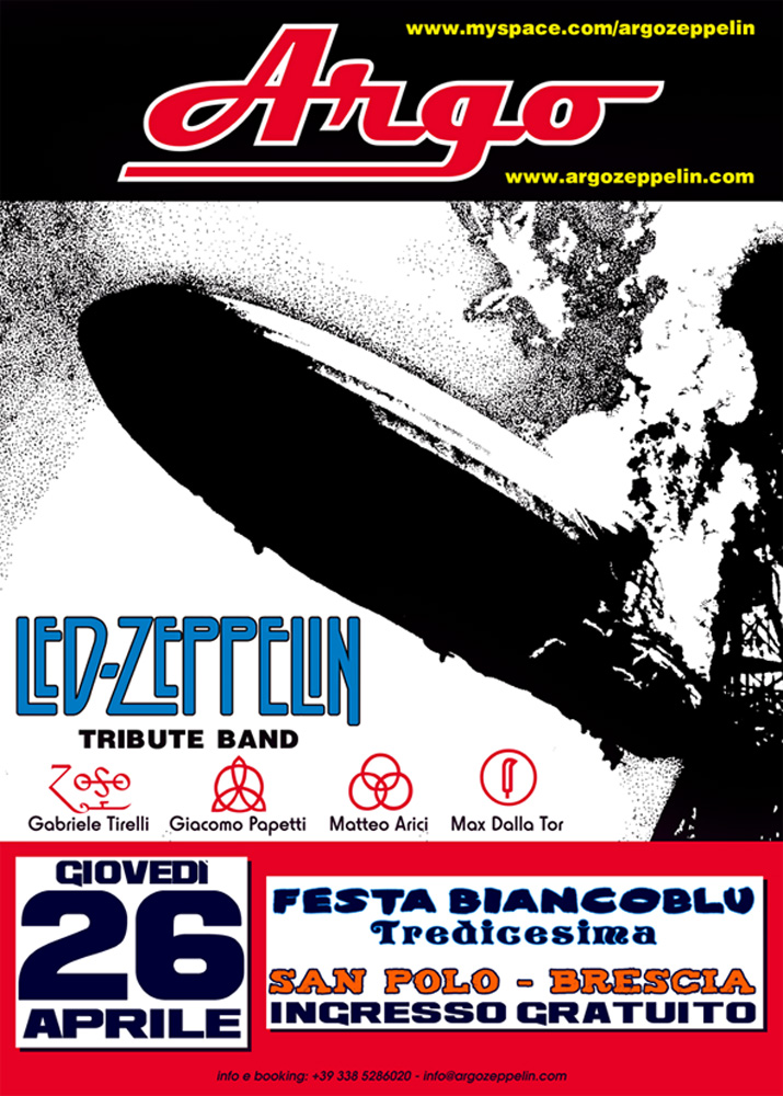 26 aprile: ARGO, tributo italiano ai Led&nbsp;Zeppelin